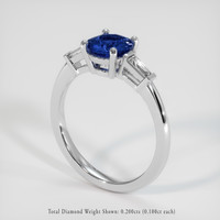 1.12 Ct. Blue Sapphire Ring, Platinum 950 2