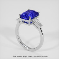 4.10 Ct. Blue Sapphire Ring, Platinum 950 2