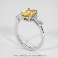 2.18 Ct. Yellow Sapphire Ring, Platinum 950 2