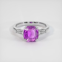 3.10 Ct. Pinkish Purple Sapphire Ring, Platinum 950 1