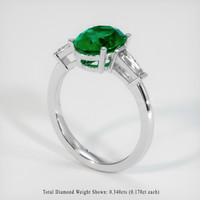 2.04 Ct. Emerald Ring, Platinum 950 2