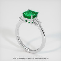 1.57 Ct. Emerald Ring, Platinum 950 2