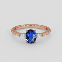 1.39 Ct. Blue Sapphire Ring, 18K Rose Gold 1