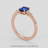 1.39 Ct. Blue Sapphire Ring, 18K Rose Gold 2