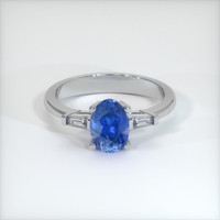 0.96 Ct. Blue Sapphire Ring, 10K White Gold 1