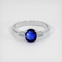 1.05 Ct. Sapphire Ring, 14K White Gold 1
