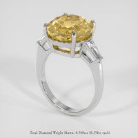 8.00 Ct. Yellow Citrine Ring, 14K White Gold 2
