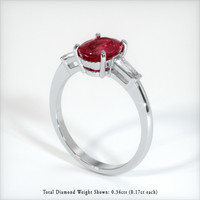 Ruby Ring 2.10 Ct. 14K White Gold Preview