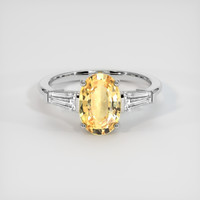 2.18 Ct. Yellow Sapphire Ring, 14K White Gold 1