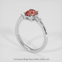 1.22 Ct. Padparadscha Sapphire Ring, 14K White Gold 2