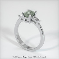1.25 Ct. Sapphire Ring, 14K White Gold 2