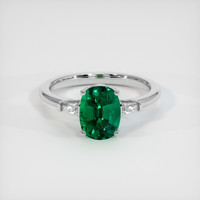 1.38 Ct. Emerald Ring, 18K White Gold 1