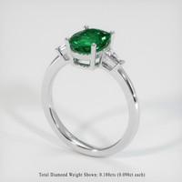 1.38 Ct. Emerald Ring, 18K White Gold 2