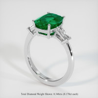 2.47 Ct. Emerald Ring, 18K White Gold 2