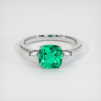 1.29 Ct. Emerald Ring, 18K White Gold 1