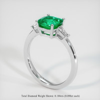 1.29 Ct. Emerald Ring, 18K White Gold 2