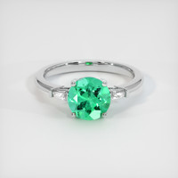 1.31 Ct. Emerald Ring, 18K White Gold 1