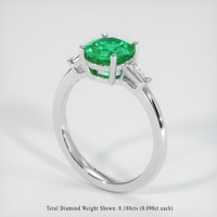 1.31 Ct. Emerald Ring, 18K White Gold 2