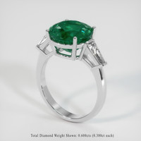 4.43 Ct. Emerald Ring, 18K White Gold 2