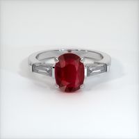 2.03 Ct. Ruby Ring, 18K White Gold 1