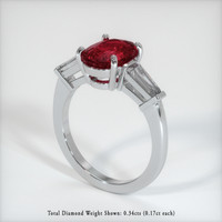 2.03 Ct. Ruby Ring, 18K White Gold 2