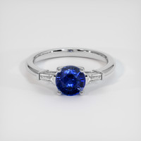 1.12 Ct. Blue Sapphire Ring, 18K White Gold 1