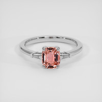 1.22 Ct. Padparadscha Sapphire Ring, 18K White Gold 1