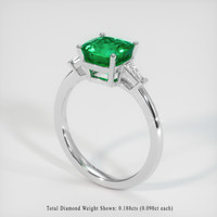 1.57 Ct. Emerald Ring, 18K White Gold 2