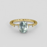 2.33 Ct. Bluish Green Sapphire Ring, 14K White & Yellow 1
