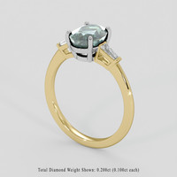 2.33 Ct. Bluish Green Sapphire Ring, 14K White & Yellow 2