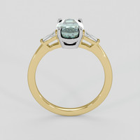 2.33 Ct. Bluish Green Sapphire Ring, 14K White & Yellow 3