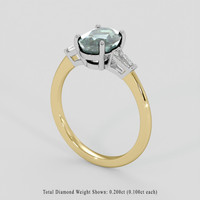2.33 Ct. Bluish Green Sapphire Ring, 18K White & Yellow 2