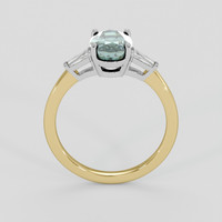 2.33 Ct. Bluish Green Sapphire Ring, 18K White & Yellow 3
