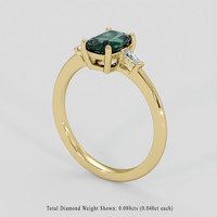 1.09 Ct. Bluish Green Sapphire Ring, 10K Yellow Gold 2