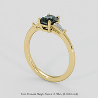 1.12 Ct. Bluish Green Sapphire Ring, 10K Yellow Gold 2