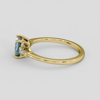1.12 Ct. Greenish Blue Sapphire Ring, 10K Yellow Gold 4