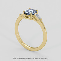 1.25 Ct. Blue Sapphire Ring, 10K Yellow Gold 2