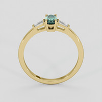 0.74 Ct. Bluish Green Sapphire Ring, 10K Yellow Gold 3