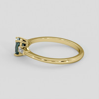0.74 Ct. Bluish Green Sapphire Ring, 10K Yellow Gold 4