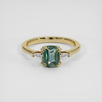 1.56 Ct. Bluish Green Sapphire Ring, 14K Yellow Gold 1