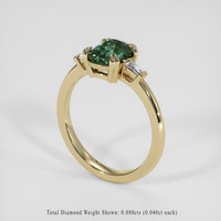 1.56 Ct. Bluish Green Sapphire Ring, 14K Yellow Gold 2