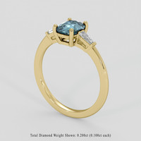 1.12 Ct. Greenish Blue Sapphire Ring, 14K Yellow Gold 2