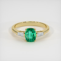 1.06 Ct. Emerald Ring, 18K Yellow Gold 1