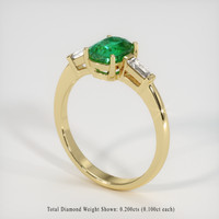 1.06 Ct. Emerald Ring, 18K Yellow Gold 2