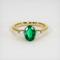 1.21 Ct. Emerald Ring, 18K Yellow Gold 1