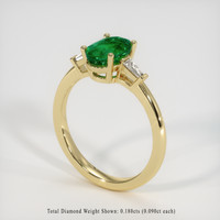 1.21 Ct. Emerald Ring, 18K Yellow Gold 2