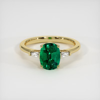 1.38 Ct. Emerald Ring, 18K Yellow Gold 1