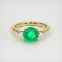 1.32 Ct. Emerald Ring, 18K Yellow Gold 1