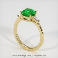 1.32 Ct. Emerald Ring, 18K Yellow Gold 2