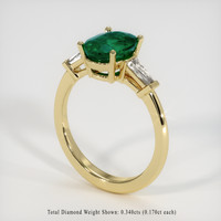 1.61 Ct. Emerald Ring, 18K Yellow Gold 2